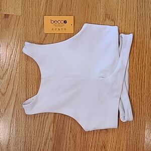 BECCO Ivory Cross Front Sports Bra